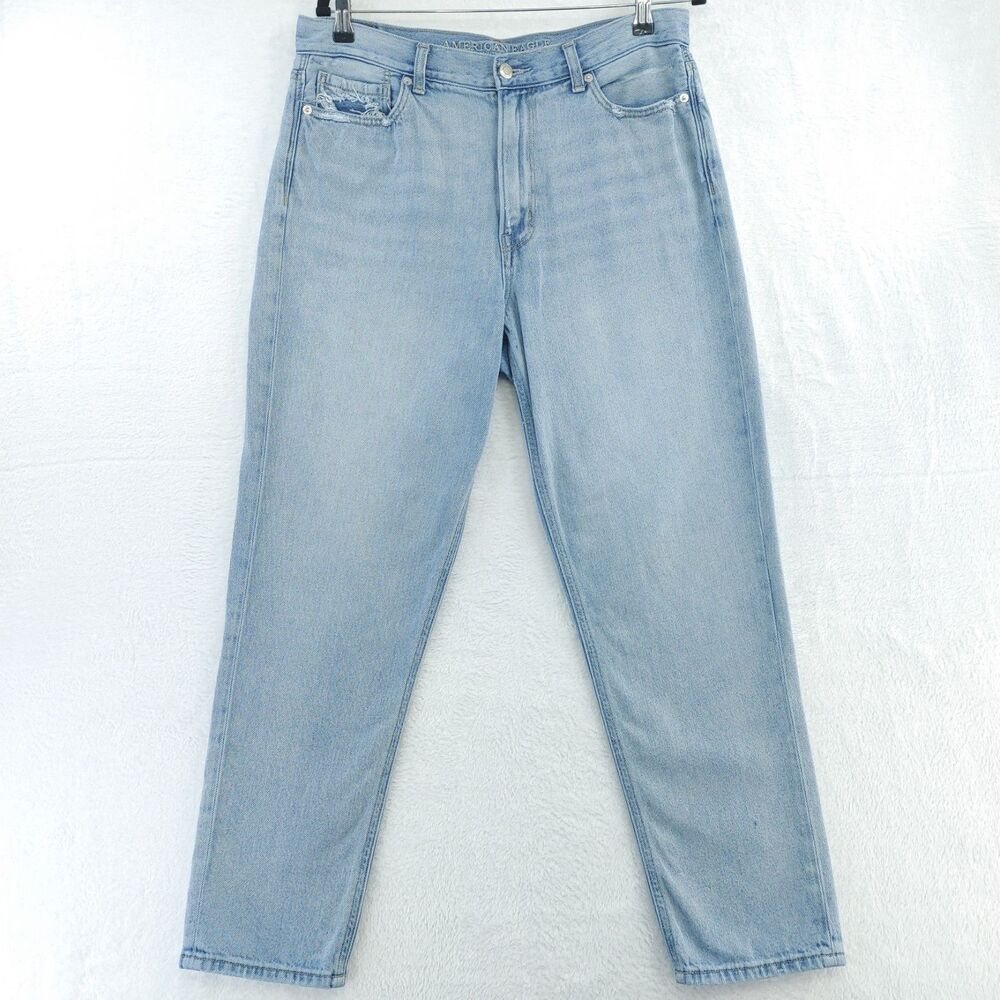 American Eagle Outfitters Mom Jean Women's Size 12 Regular Light Wash Denim